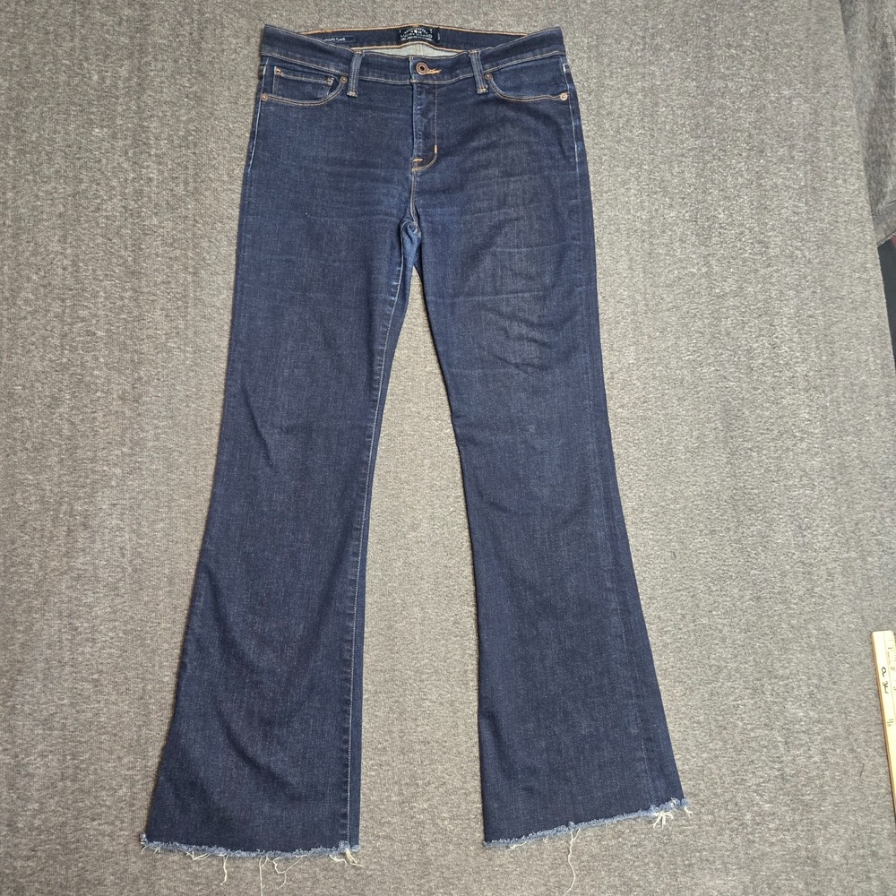 Lucky Brand Jeans Women's Size 10/30 Blue Brooke Flare Dark Denim Raw Hem